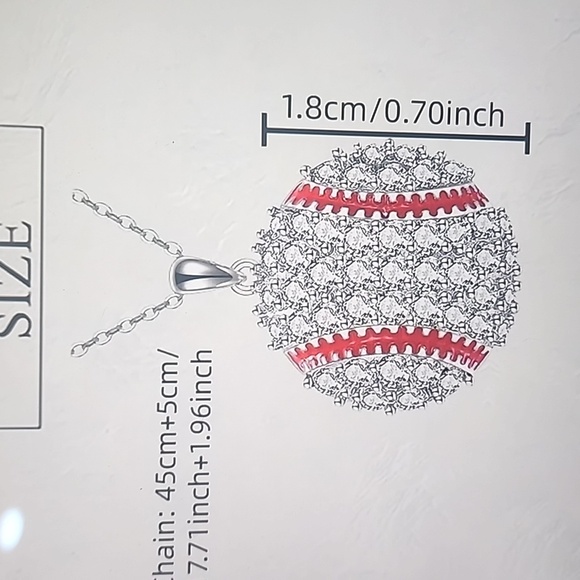 ⚾️ Baseball ⚾️ Rhinestone necklace - Picture 4 of 5